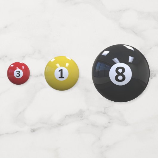 Farbige Billard-/Pool-Bälle Konfetti (Vorderseiten)