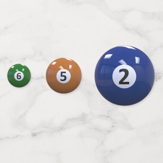 Farbige Billard-/Pool-Bälle Konfetti (Rückseiten)