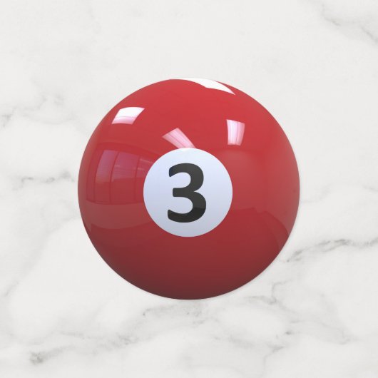 Farbige Billard-/Pool-Bälle Konfetti (Klein Vorderseite)