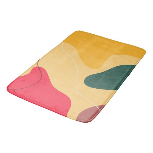 Farbige Bio Formen abstrakter Hintergrund Badematte (Schrägansicht)