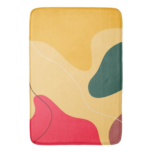 Farbige Bio Formen abstrakter Hintergrund Badematte (Vorderseite Vertikal)