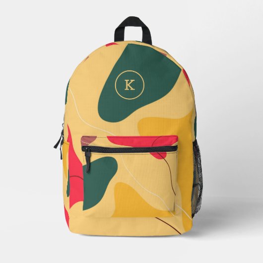 Farbige Bio Formen abstrakter Hintergrund Bedruckter Rucksack (Vorderseite)