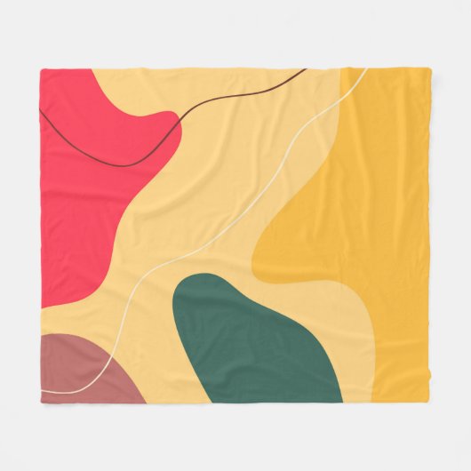 Farbige Bio Formen abstrakter Hintergrund Fleecedecke (Vorderseite (Horizontal))