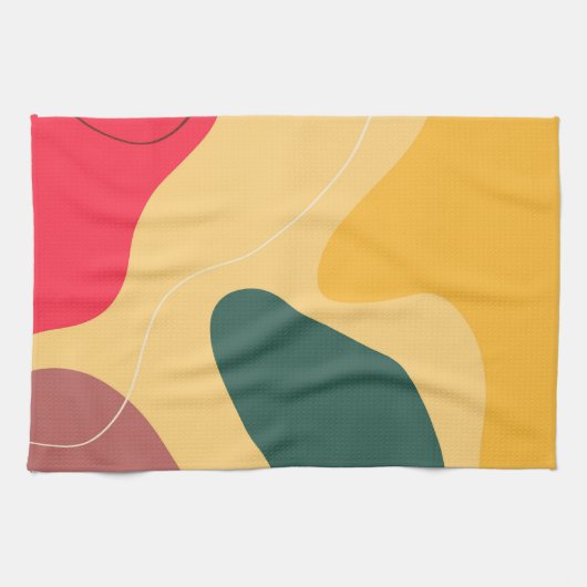 Farbige Bio Formen abstrakter Hintergrund Geschirrtuch (Horizontal)