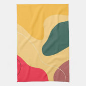 Farbige Bio Formen abstrakter Hintergrund Geschirrtuch (Vertikal)