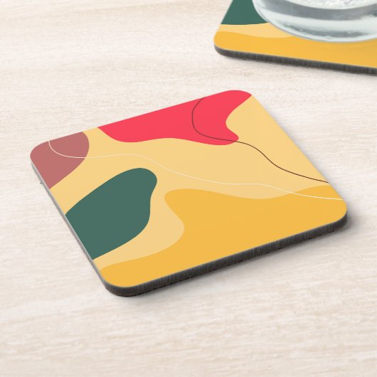 Farbige Bio Formen abstrakter Hintergrund Getränkeuntersetzer (Linke Seite)