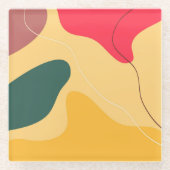 Farbige Bio Formen abstrakter Hintergrund Glasuntersetzer (Vorderseite)