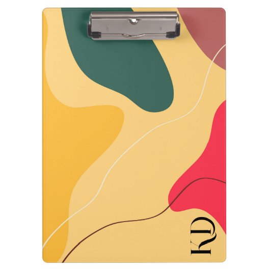 Farbige Bio Formen abstrakter Hintergrund Klemmbrett (Vorderseite)