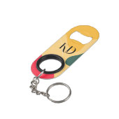 Farbige Bio Formen abstrakter Hintergrund Mini Flaschenöffner (Rückseite Schrägansicht)