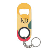 Farbige Bio Formen abstrakter Hintergrund Mini Flaschenöffner (Rückseite)