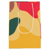 Farbige Bio Formen abstrakter Hintergrund Mittlere Geschenktüte (Rückseite)