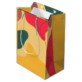 Farbige Bio Formen abstrakter Hintergrund Mittlere Geschenktüte (Rückseite Schrägansicht)