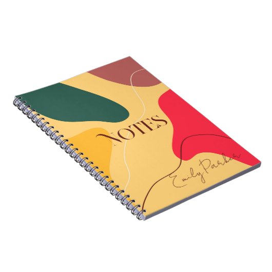 Farbige Bio Formen abstrakter Hintergrund Notizblock (Rechte Seite)