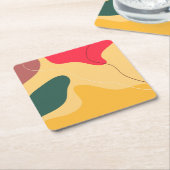 Farbige Bio Formen abstrakter Hintergrund Rechteckiger Pappuntersetzer (angewinkelt)