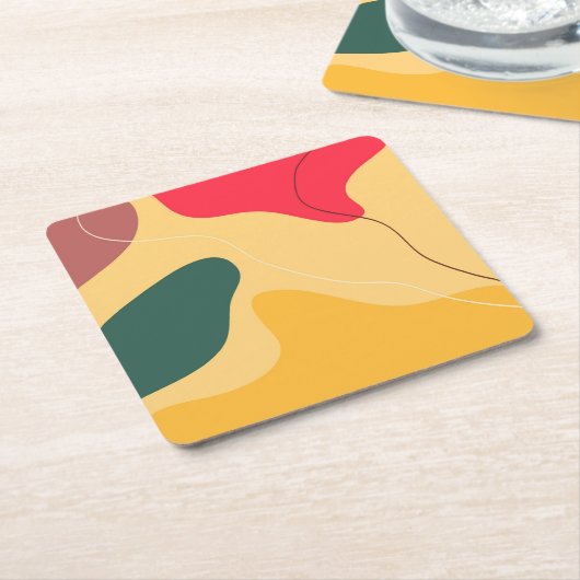 Farbige Bio Formen abstrakter Hintergrund Rechteckiger Pappuntersetzer (angewinkelt)