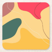 Farbige Bio Formen abstrakter Hintergrund Rechteckiger Pappuntersetzer (Vorderseite)