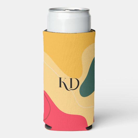 Farbige Bio Formen abstrakter Hintergrund Selters Dosenkühler (Seltzer Vorderseite)