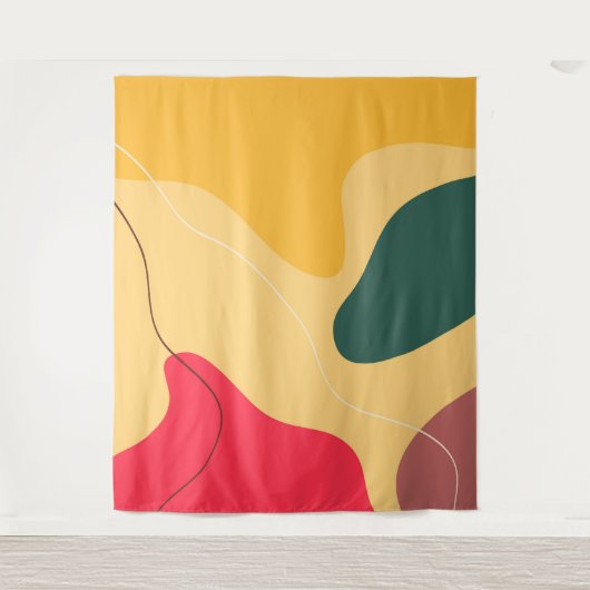 Farbige Bio Formen abstrakter Hintergrund Wandteppich (Vorderseite)