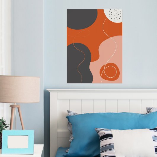 Farbige Bio Formen Modernes Art Poster 2 (In Situ (Schlafzimmer))