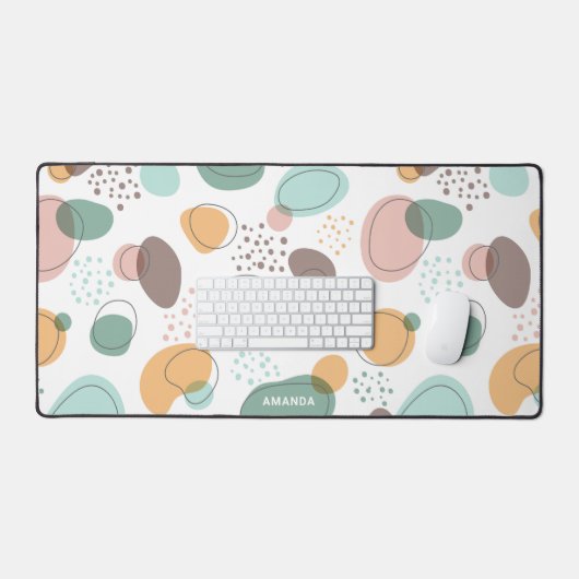 Farbige Bio Formen, Monogramm Schreibtischunterlage (Tastatur & Maus)