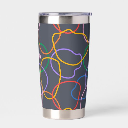 Farbige Bio Formen Muster Monogramm Thermobecher (Links)