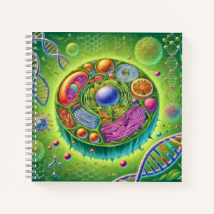 Farbige Biologie-Illustration für Wissenschaftslie Notizblock