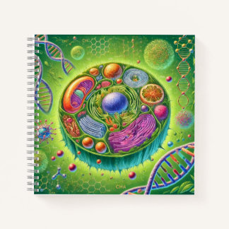 Farbige Biologie-Illustration für Wissenschaftslie Notizblock