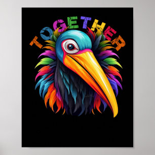 Farbige Bird Art Grafik Poster