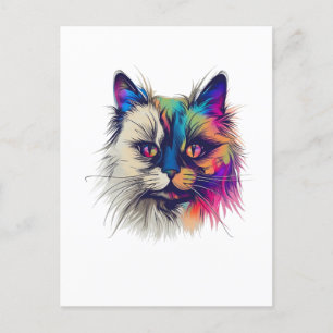 Farbige Birma-Katze Postkarte