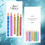 Farbige Birthday Candles Schwarz & Weiß Flachkarte<br><div class="desc">Farbenfrohe Birthday Candles Black & White Flat Card Eine farbenfrohe und skurrile Geburtstagskarte. Weißer Hintergrund mit minimalistisch schwarzem Skript.</div>