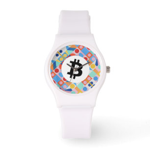 Farbige Bitcoin Armbanduhr