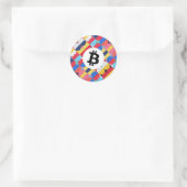 Farbige Bitcoin Runder Aufkleber (Tasche)