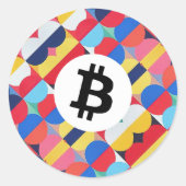 Farbige Bitcoin Runder Aufkleber (Vorderseite)
