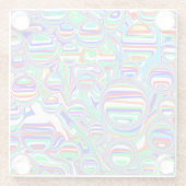 Farbige Blasen Abstrakte digitale Kunst Glasuntersetzer (Rückseite)