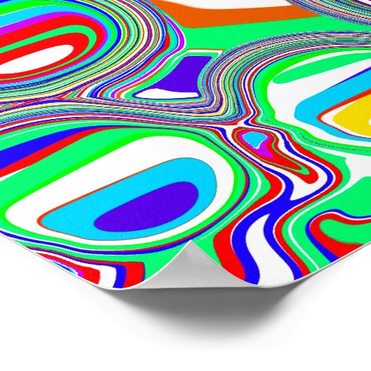 Farbige Blasen Abstrakte digitale Kunst Poster (Ecke)