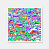 Farbige Blasen Abstrakte digitale Kunst Serviette (Vorderseite)