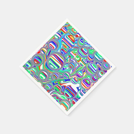 Farbige Blasen Abstrakte digitale Kunst Serviette (Ecke)