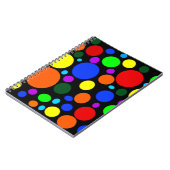 Farbige Blasen auf schwarz Notizblock (Linke Seite)