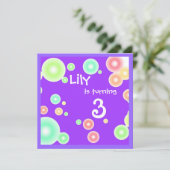 Farbige Blasen Einladung (Stehend Vorderseite)