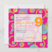 Farbige Blasen für die Geburtstagsparty Einladung (Rückseite)