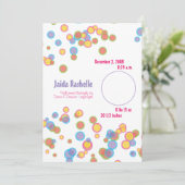Farbige Blasen Geburtsankündigung Ankündigung (Stehend Vorderseite)