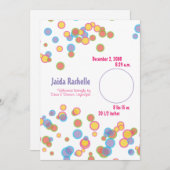 Farbige Blasen Geburtsankündigung Ankündigung (Vorne/Hinten)