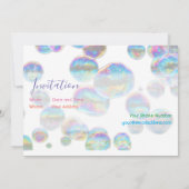 Farbige Blasen Geburtstagsfeier Einladung (Rückseite)