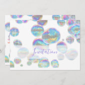 Farbige Blasen Geburtstagsfeier Einladung (Vorne/Hinten)