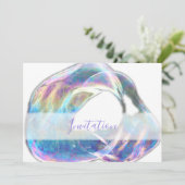 Farbige Blasen Geburtstagsfeier Einladung (Stehend Vorderseite)