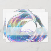 Farbige Blasen Geburtstagsfeier Einladung (Vorne/Hinten)