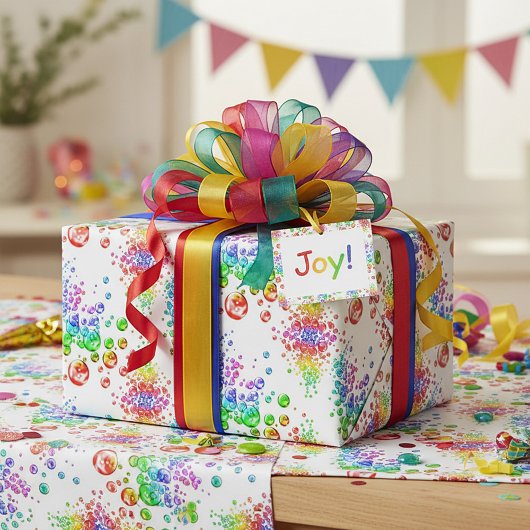 farbige Blasen Geschenkpapier