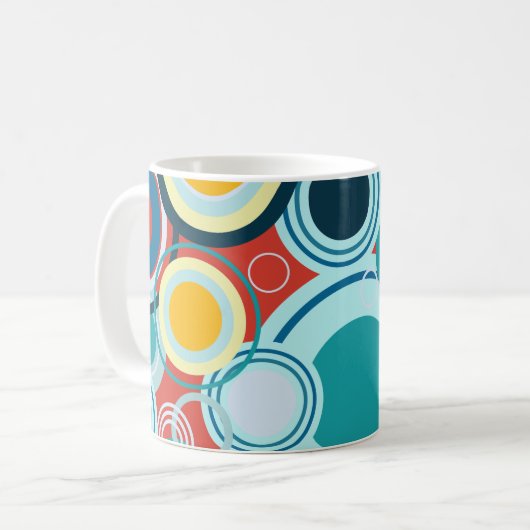 Farbige Blasen Kaffeetasse (Vorderseite Links)
