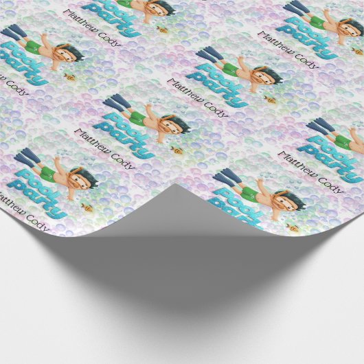 Farbige Blasen Pool Party nach Maß Geschenkpapier (Ecke)
