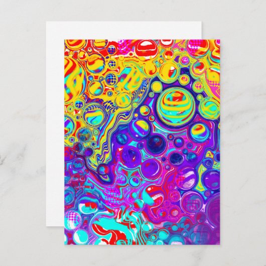 Farbige Blasen Postkarte (Vorne/Hinten)